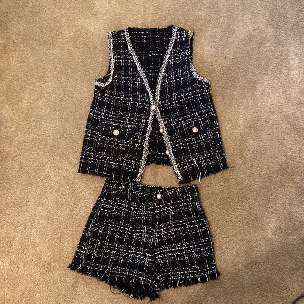 Two piece tweed set